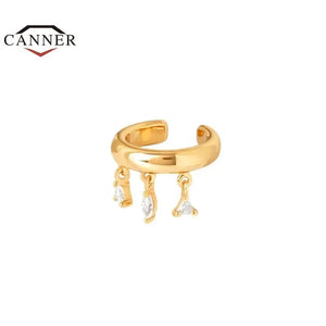 925 Silver Zircon Ear Cuff Clip Earrings for Women