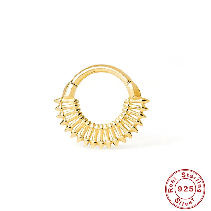 925 Silver Hoop Earrings Zircon Nose Piercing Cartilage Jewelry