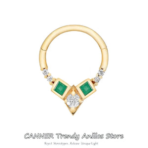 925 Silver Hoop Earrings Zircon Nose Piercing Cartilage Jewelry