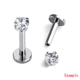 925 Silver Tragus Stud Earrings CZ Lip Cartilage Jewelry