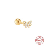S925 Sterling Silver Mini Hollow Butterfly Earrings