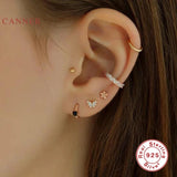 S925 Sterling Silver Mini Hollow Butterfly Earrings