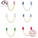 S925 Sterling Silver Chain Earrings Geometry Creativity Jewelry