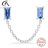 S925 Sterling Silver Chain Earrings Geometry Creativity Jewelry
