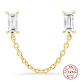 S925 Sterling Silver Chain Earrings Geometry Creativity Jewelry