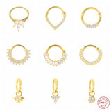 925 Silver Zircon Hoop Earring for Tragus Cartilage Piercing