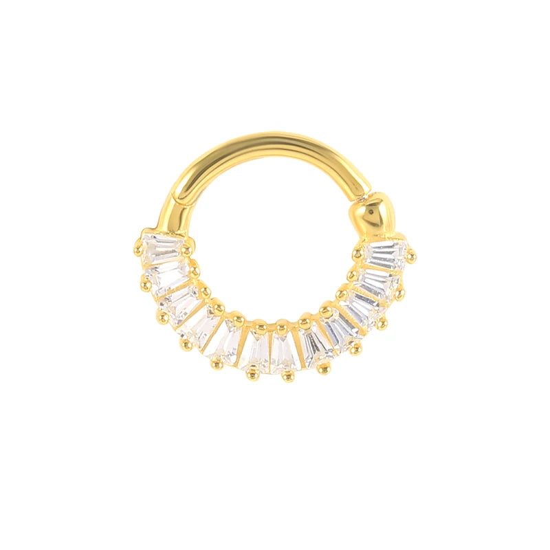 925 Silver Zircon Hoop Earring for Tragus Cartilage Piercing