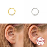 925 Silver Zircon Hoop Earring for Tragus Cartilage Piercing