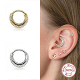 925 Silver Zircon Hoop Earring for Tragus Cartilage Piercing
