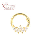 925 Silver Zircon Hoop Earring for Tragus Cartilage Piercing