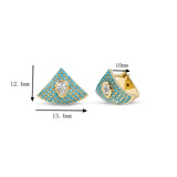 Colorful CZ Micro Inlaid Hoop Earrings Triangle Woman's Jewelry