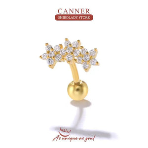 Star Crown Teardrop Earrings 925 Sterling Silver Stud Earrings