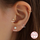 Sterling Silver Horse Eye Zircon Earrings