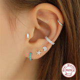 Sterling Silver Horse Eye Zircon Earrings