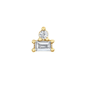 925 Silver Double Geometric Zircon Earring - Delicate Daily Jewelry