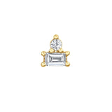 925 Silver Double Geometric Zircon Earring - Delicate Daily Jewelry