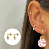 925 Sterling Silver Zircon Stud Earrings for Wedding
