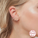 925 Sterling Silver Zircon Stud Earrings for Wedding