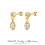 925 Sterling Silver Zircon Stud Earrings for Wedding