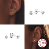 925 Sterling Silver Zircon Stud Earrings for Wedding