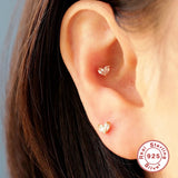 925 Sterling Silver Zircon Stud Earrings for Wedding