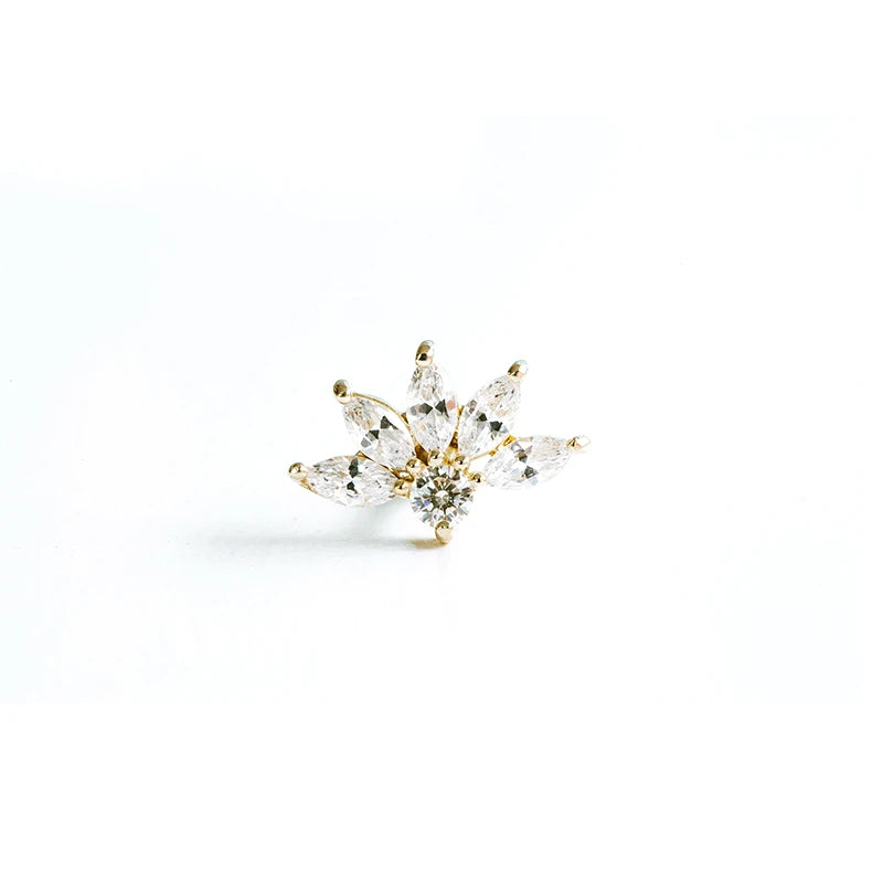 925 Silver Star Moon Stud Earrings Women Ear Piercing