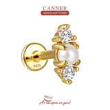 Claw Pearl 925 Sterling Silver Earring Stud Wedding Fine Jewelry