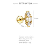 Claw Pearl 925 Sterling Silver Earring Stud Wedding Fine Jewelry