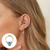 Zircon 925 Sterling Silver Hoop Earring Huggie 18K Fine Jewelry