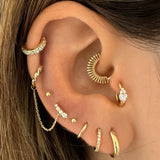 925 Sterling Silver Hoop Earring For Women Cartilage Ear Piercing Gift 18K