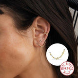 Crystal Chain 925 Silver Earring Stud Piercing 18K Wedding Christmas