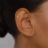 Flower Pearl 925 Silver Earring For Women Stud Earring 16G Piercing