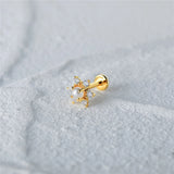 Flower Pearl 925 Silver Earring For Women Stud Earring 16G Piercing