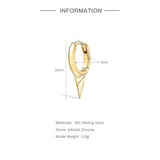 925 Silver Drop Earrings Geometry Design 18K Wedding Jewelry