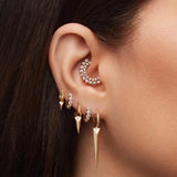925 Silver Drop Earrings Geometry Design 18K Wedding Jewelry