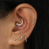 Crystal 925 Sterling Silver Earring Hoop Jewelry Wedding Piercing
