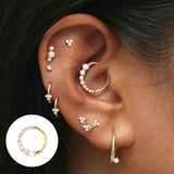 Crystal 925 Sterling Silver Earring Hoop Jewelry Wedding Piercing