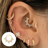 925 Silver Hoop Earring Diamond 18K Fine Jewelry