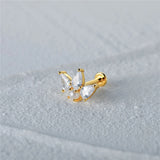 Marquise Pearl 925 Silver Stud Earring Women 16G Thread Piercing Fine Jewelry