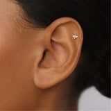 Marquise Pearl 925 Silver Stud Earring Women 16G Thread Piercing Fine Jewelry