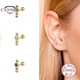 Colorful Zircon 925 Silver Stud Earrings for Women Kids