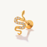 Moon Lightning Snake Earrings Silver 925 Stud Earrings