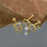 Pearl Pendant Silver Earrings Wedding Party Jewelry