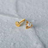 Triangle Pearl 925 Silver Earring Stud 16G Thread Piercing Jewelry