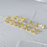 Triangle Pearl 925 Silver Earring Stud 16G Thread Piercing Jewelry