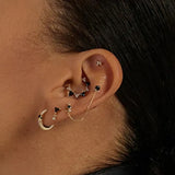Triangular Zircon 925 Silver Earring Hoop Piercing Aros Fine Jewelry