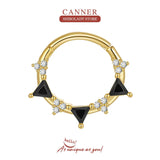 Triangular Zircon 925 Silver Earring Hoop Piercing Aros Fine Jewelry