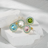 Turquoise 925 Silver Earring Stud Gems Fine Jewelry Mom Gift
