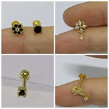 Flat Studs Lip Rings Stud Earrings 925 Silver Piercing Earrings