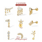 925 Sterling Silver Stud Earring Zircon Tassel Wedding Party